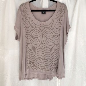 Gray Beaded Top